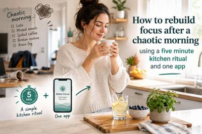 How to rebuild focus after a chaotic morning using a five-minute kitchen ritual and one app