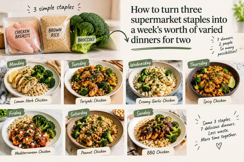 How to turn three supermarket staples into a week's worth of varied dinners for two