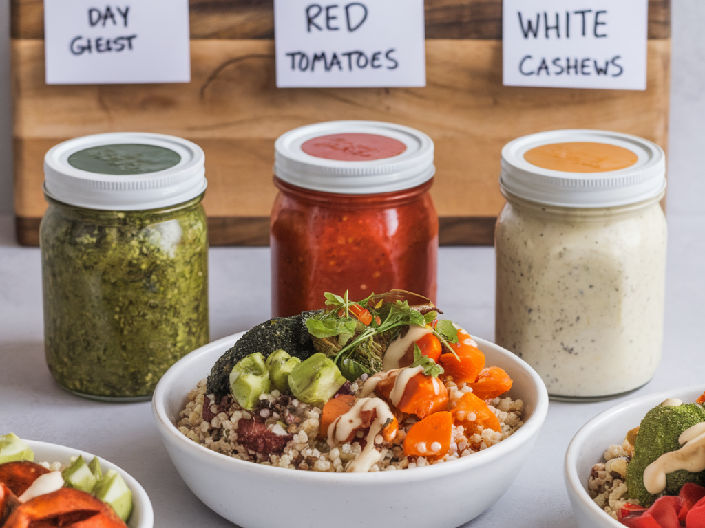 How to build a week of effortless plant-based dinners from one batch-cooked grain and three versatile sauces