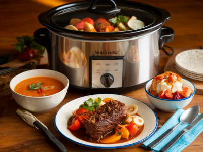 How to host a three-course tasting night from supermarket finds using a slow cooker and simple plating tricks